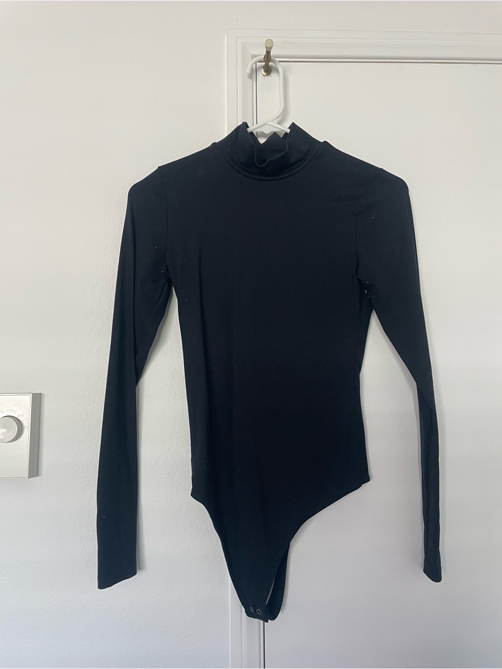 Abercrombie & Fitch Black Long-Sleeve Mock Neck Bodysuit